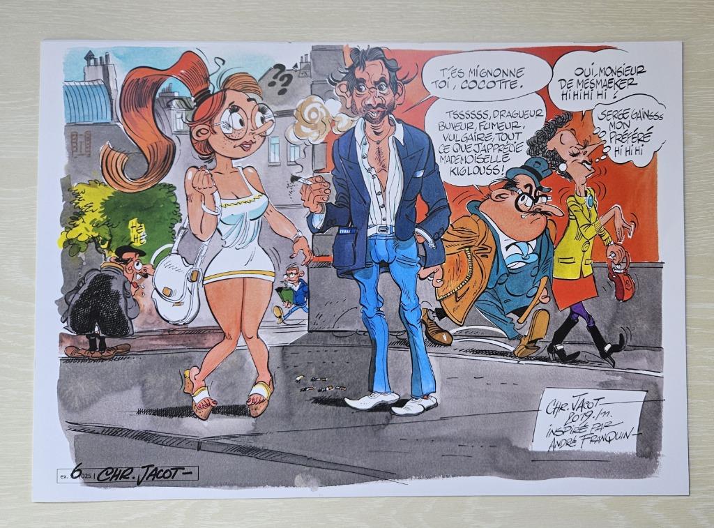 Estampe hommage Franquin 42x30 Neuf, Livres, BD, Une BD, Envoi, Comme neuf, Jacot (Franquin)