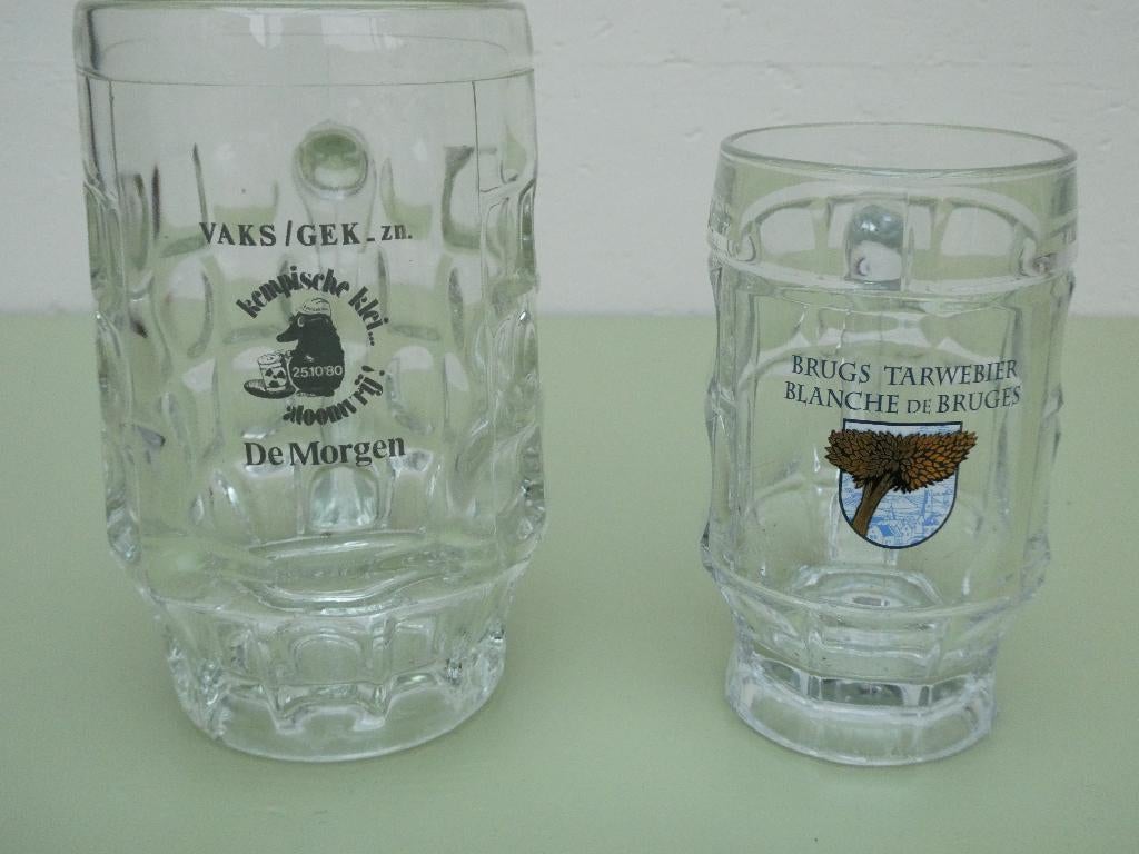 Twee bierpullen samen voor 3 euro, Verzamelen, Glas en Drinkglazen, Nieuw, Bierglas, Ophalen of Verzenden