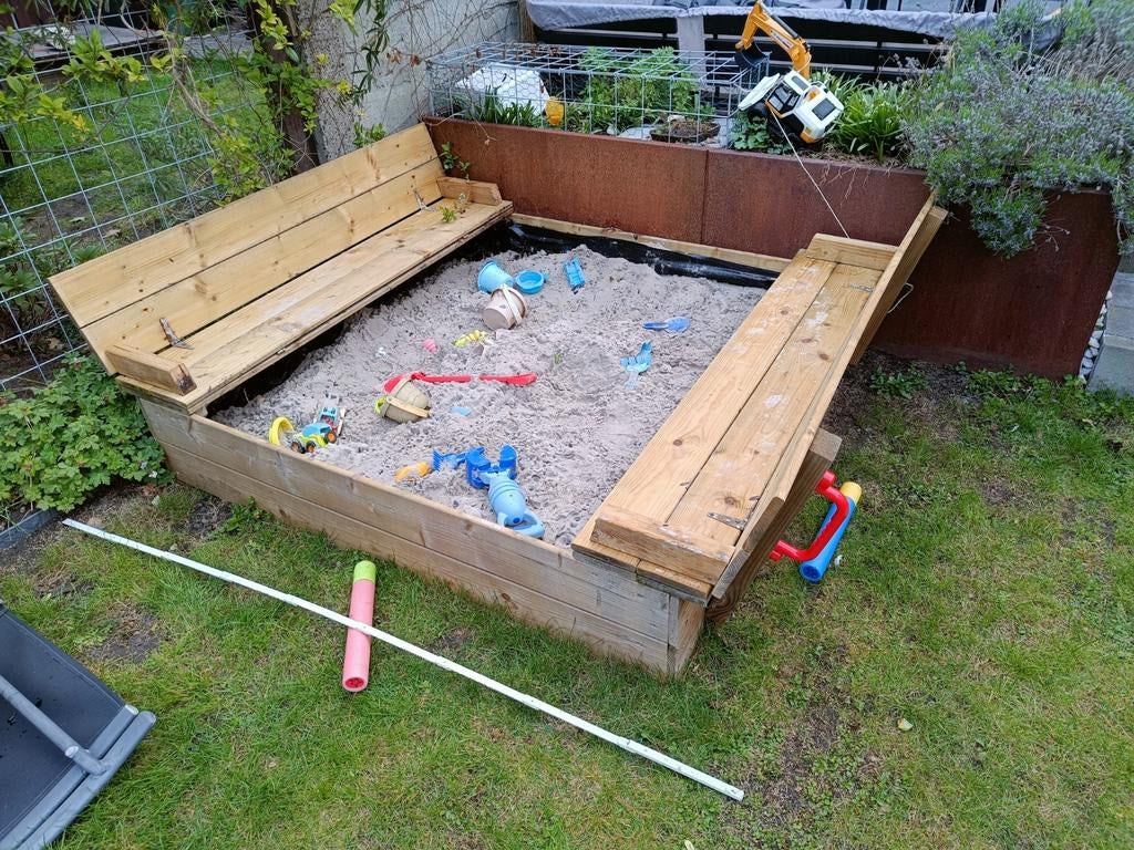 Zandbak met vouw deksel, Enfants & Bébés, Jouets | Extérieur | Bacs à sable, Enlèvement, Utilisé