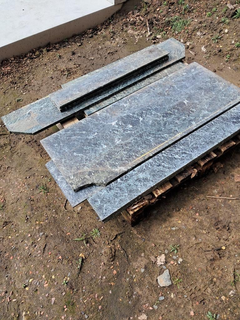 Lot groene marmer, Doe-het-zelf en Bouw, Tegels, Ophalen, Marmer