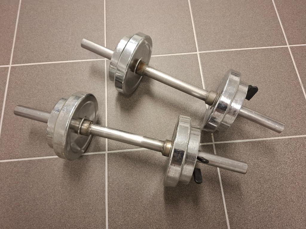 Halterset, Sport en Fitness, Fitnessmaterialen, Ophalen, Gebruikt, Rug, Halterset