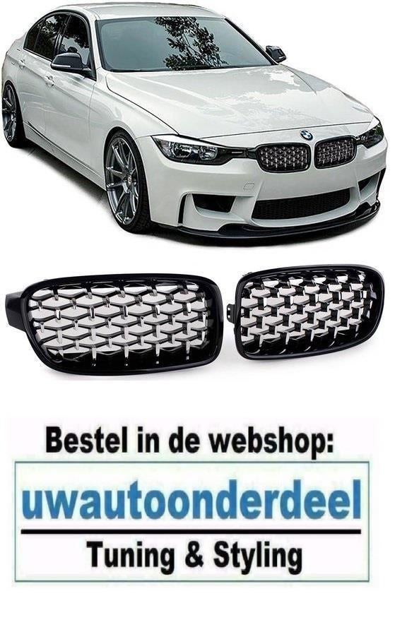 Grill Diamond Zilver Zwart Voor BMW 3 serie F30 F31, Envoi