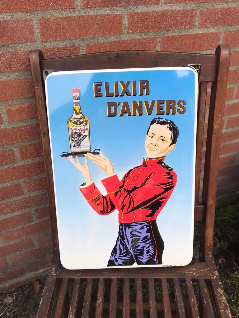 Antwerpen emaille reclamebord, Verzamelen, Merken en Reclamevoorwerpen, Ophalen of Verzenden, Zo goed als nieuw, Reclamebord