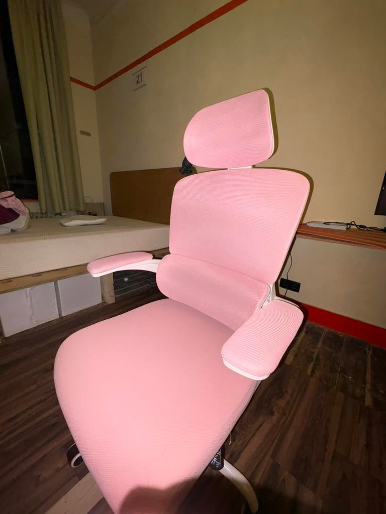 Nouveau avec chaise de bureau rose/rose, Enlèvement, Comme neuf, Rose, Chaise de bureau