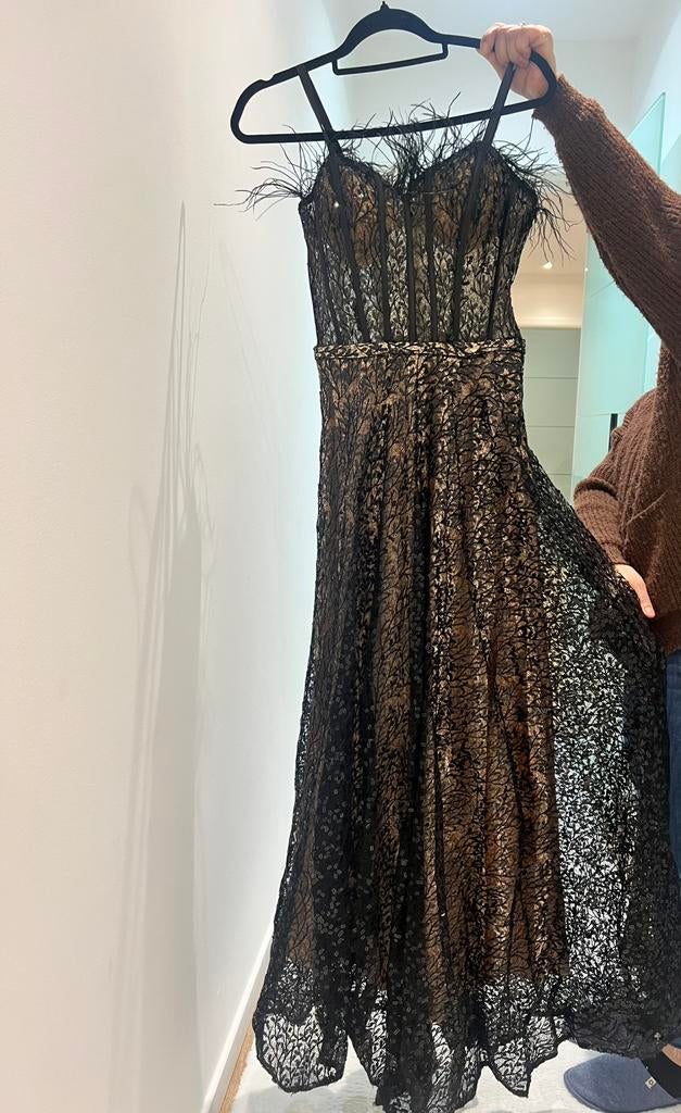 Dress, Galajurk, Zwart, Nieuw, Maat 36 (S)