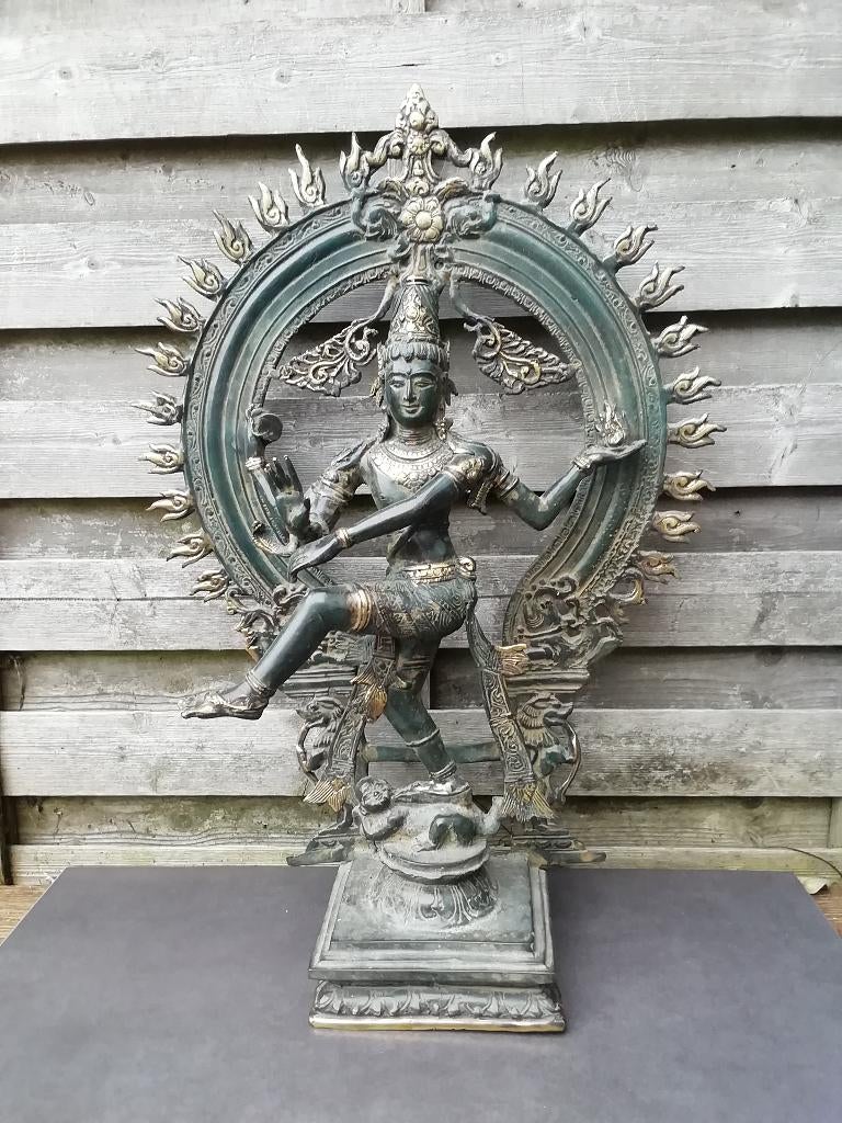 Bronzen beeld/Shiva Nataraja/India/Azië/58 cm, Antiek en Kunst, Ophalen of Verzenden