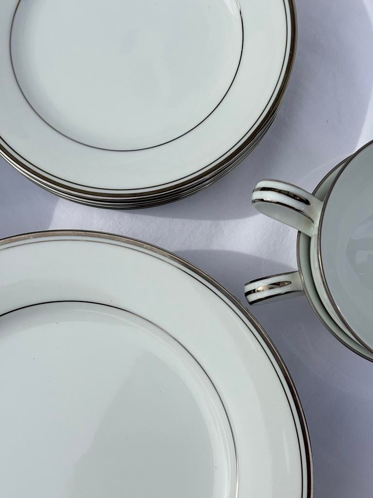 Service à thé Zylstra « Silver Ecstasy » en porcelaine fine, Enlèvement ou Envoi, Comme neuf, Porcelaine