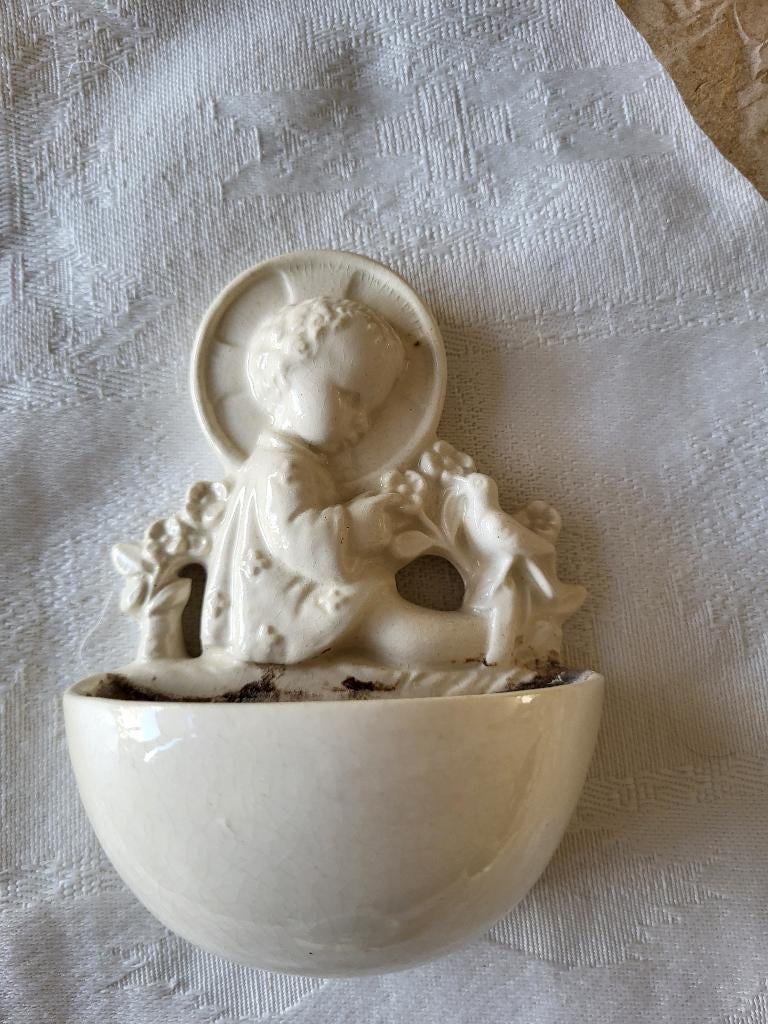 Hümmel wijwaterbakje Engel met vogel, Antiek en Kunst, Antiek | Religieuze voorwerpen, Ophalen of Verzenden