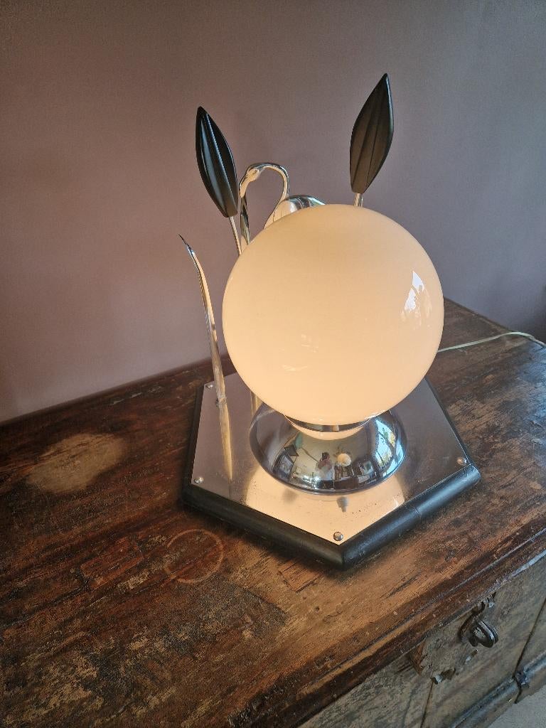 Art Deco opaline tafellamp " Peill & Putzler ", Ophalen of Verzenden