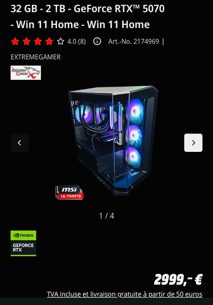 Pc gaming haute gamme complet, Enlèvement, Comme neuf