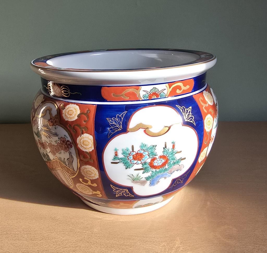 Japanse handgeschilderde bloempot, Ophalen