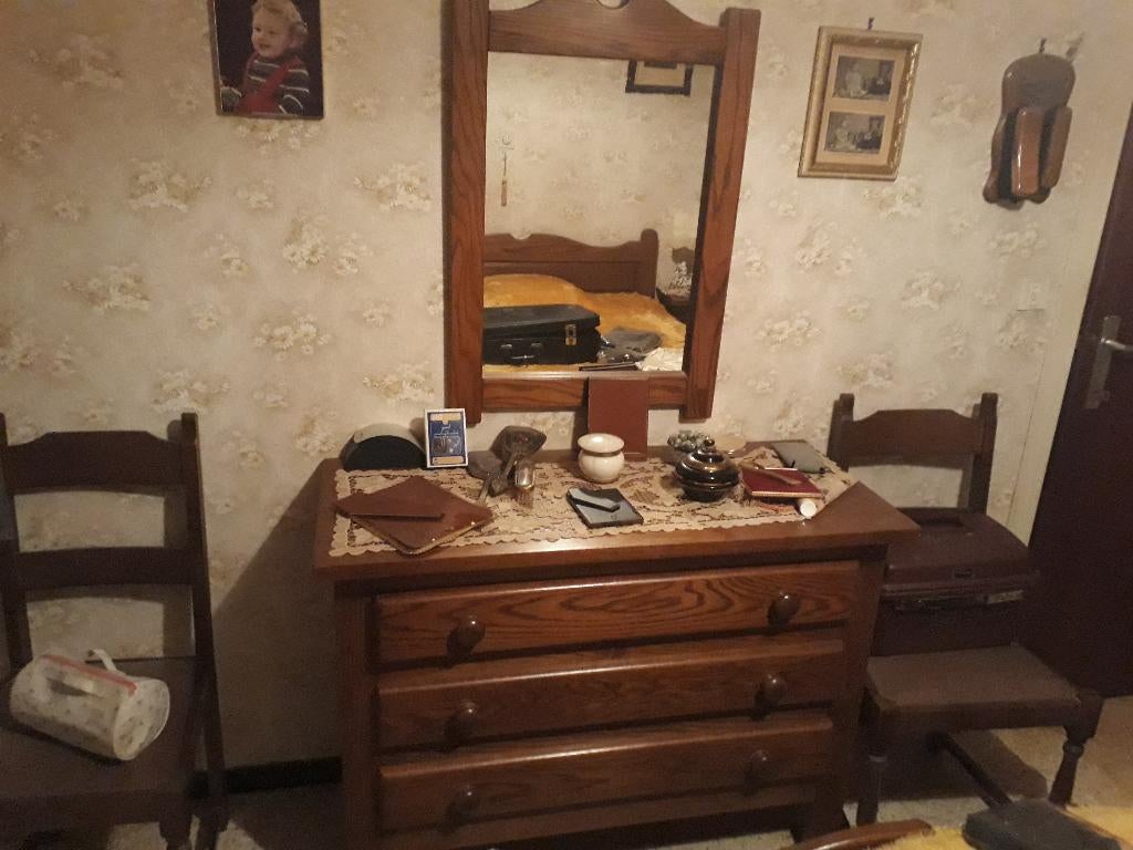 Spiegel kader vol eik, Ophalen, Rechthoekig, 50 tot 100 cm, 100 tot 150 cm