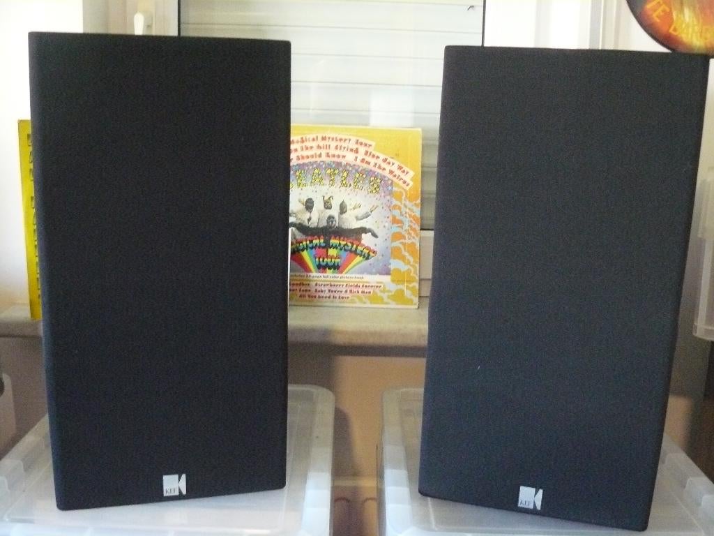 2 x KEF C 55 LUIDSPREKER BOXEN /KLANKKASTEN ..., Ophalen, Gebruikt, 120 watt of meer, Front, Rear of Stereo speakers