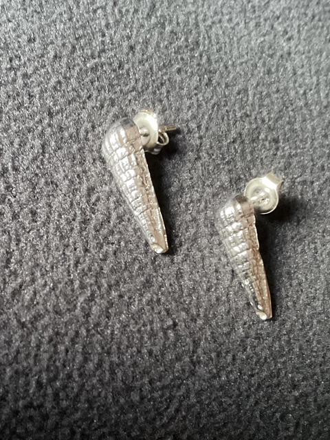 Melanie Van Dooren, zilveren wenteltrapje schelpoorbellen, Bijoux, Sacs & Beauté, Boucles d'oreilles, Argent, Argent, Envoi, Neuf