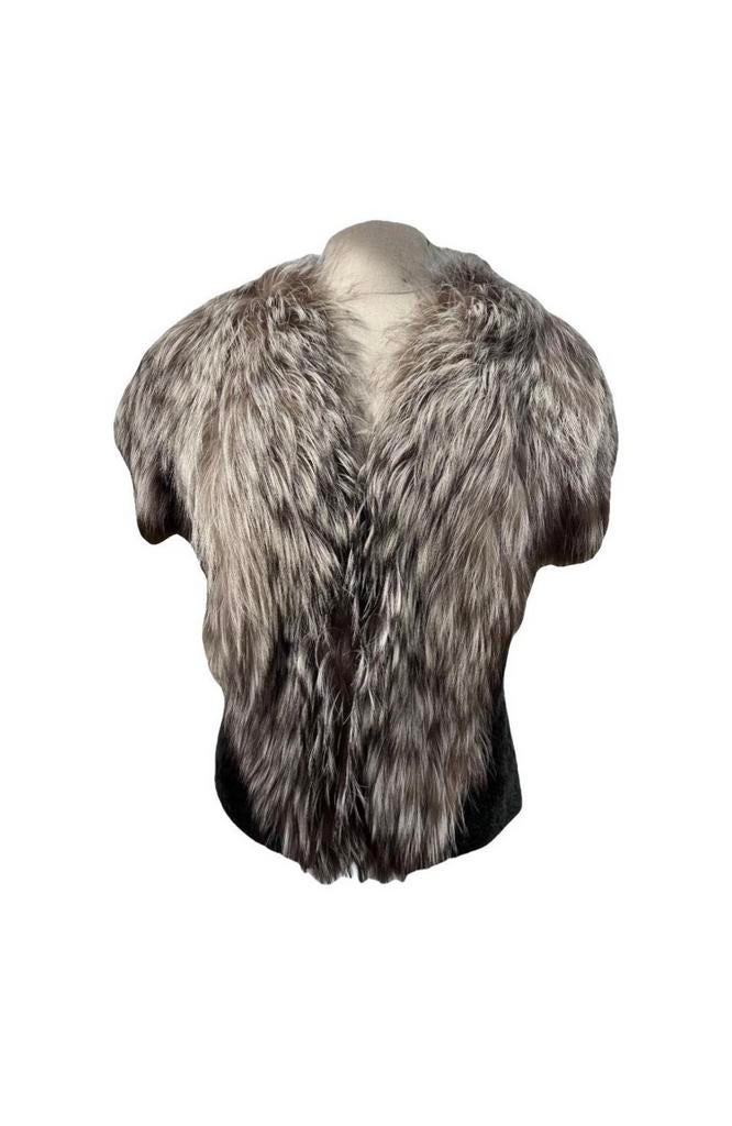 Zilver vos en mouton pelsen bodywarmer / gilet, Kleding | Dames, Jassen | Winter, Ophalen, Maat 38/40 (M)