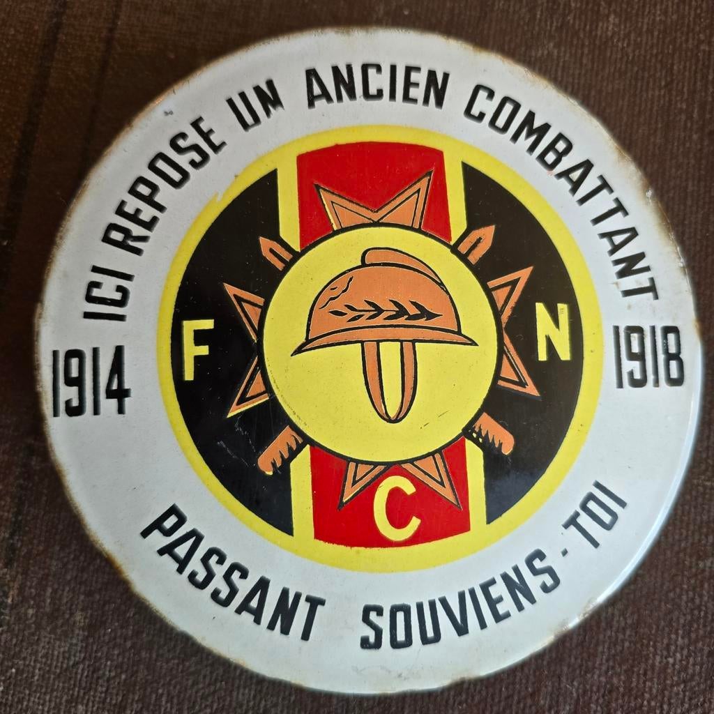 Plaque émaillée ancien combattant, Enlèvement ou Envoi