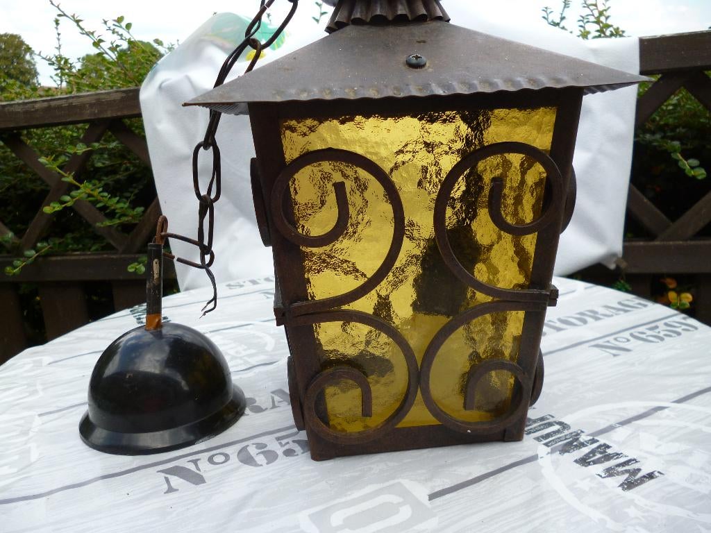 lanterne fer forgé avec verre fumé intacte, Enlèvement