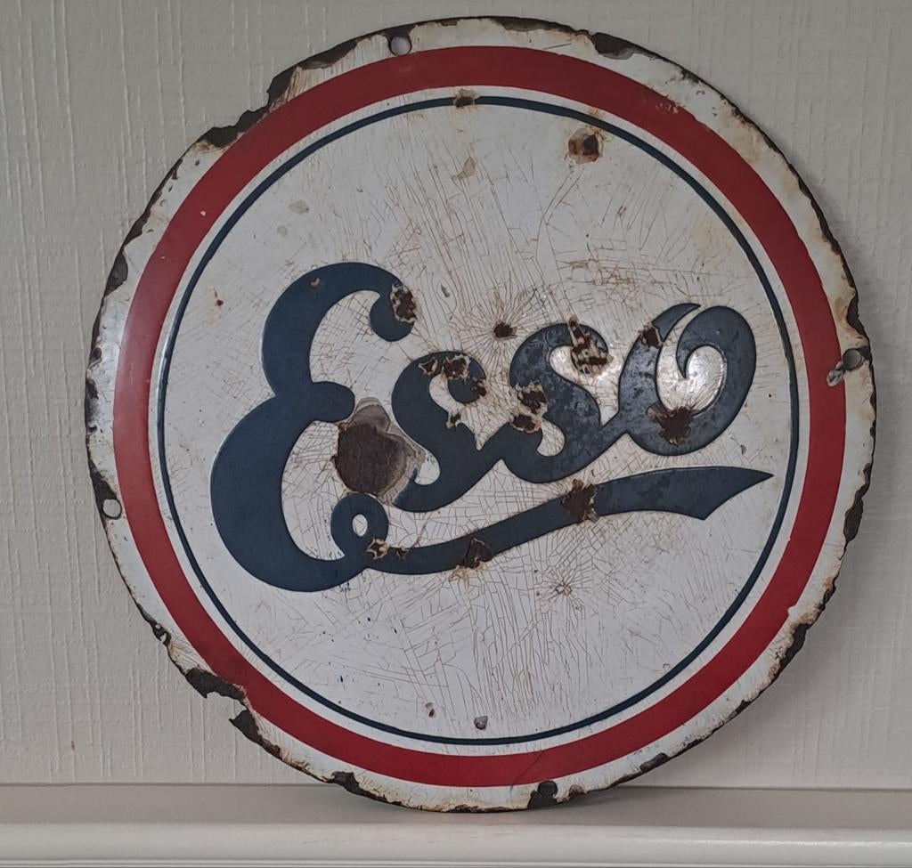 Emaille bord Esso, Verzamelen, Ophalen of Verzenden