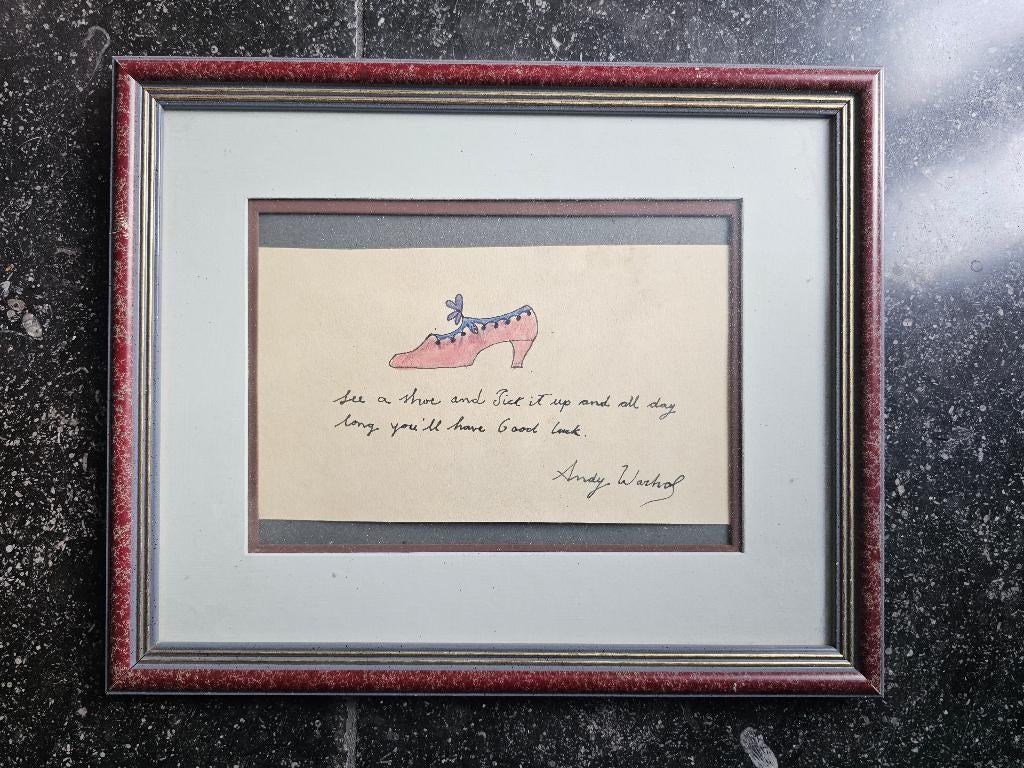 Andy Warhol  Kleine Aquarel en ingelijst, Ophalen