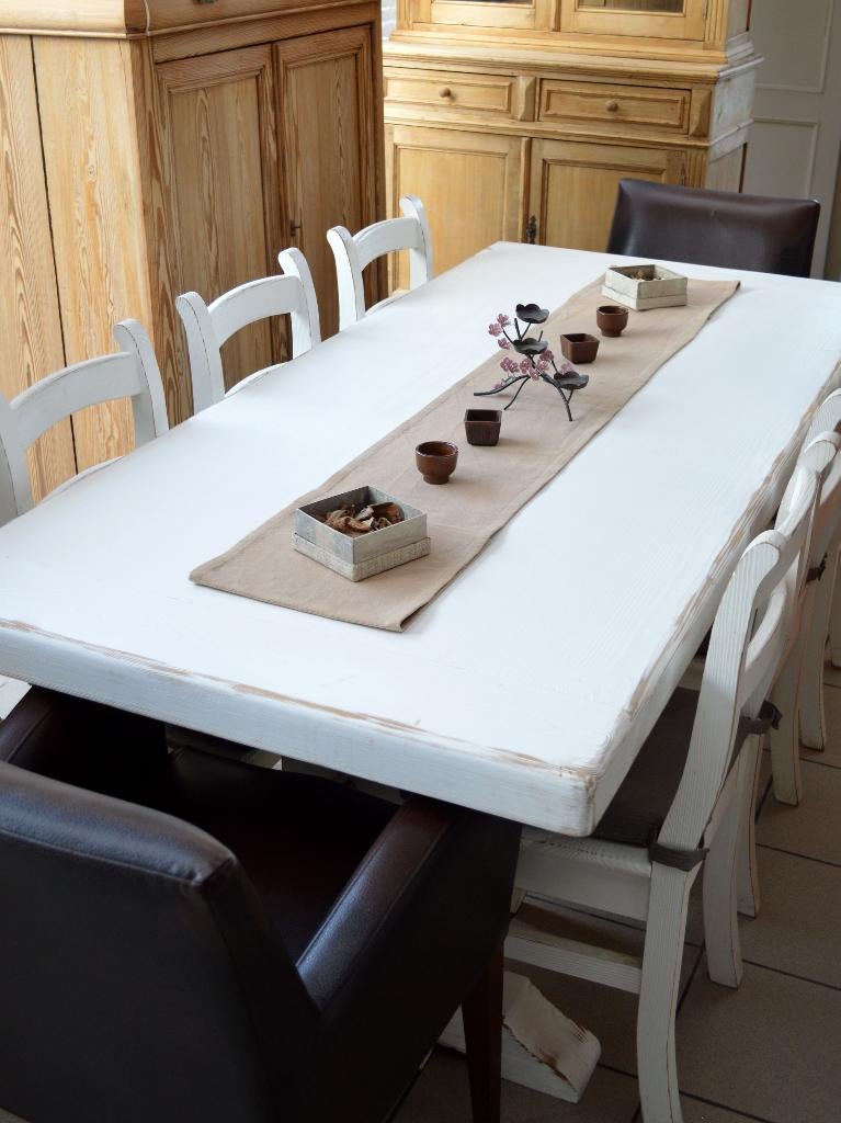 Zeer mooie massief grenen eettafel voor 8 personen, Huis en Inrichting, Tafels | Eettafels, Ophalen of Verzenden, Zo goed als nieuw