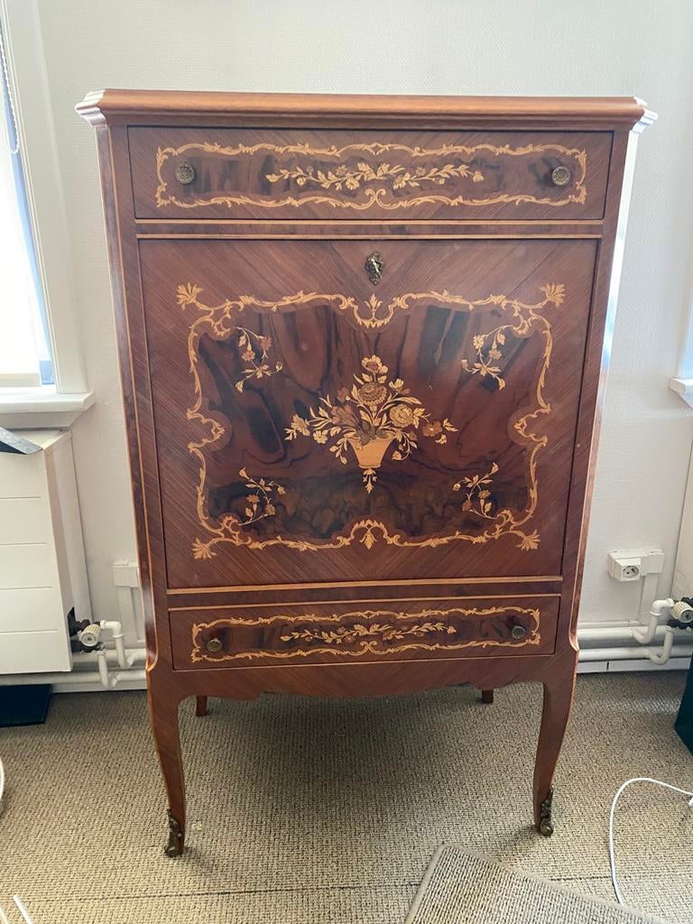 Vintage Italiaanse marqueterie coctail bar LouisXV stijl -, Ophalen