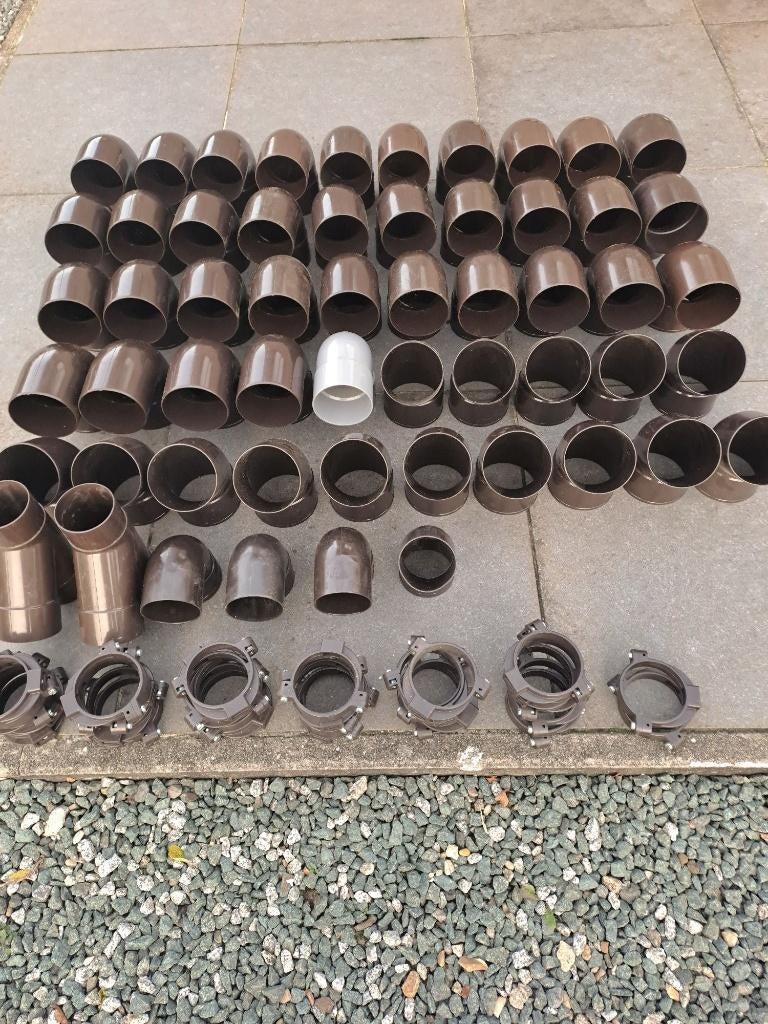 PVC kunststof bochten, Bricolage & Construction, Tuyaux & Évacuations, Comme neuf, Coudes, PVC, 80 mm ou plus, Enlèvement