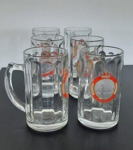 Haecht 6x bierglas met oor ongebruikt, Verzamelen, Ophalen of Verzenden, Nieuw, Bierglas