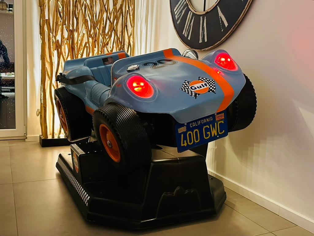 Manège enfant voiture de course Buggy “Gulf Racing”, Verzamelen, Speelgoed, Zo goed als nieuw, Ophalen