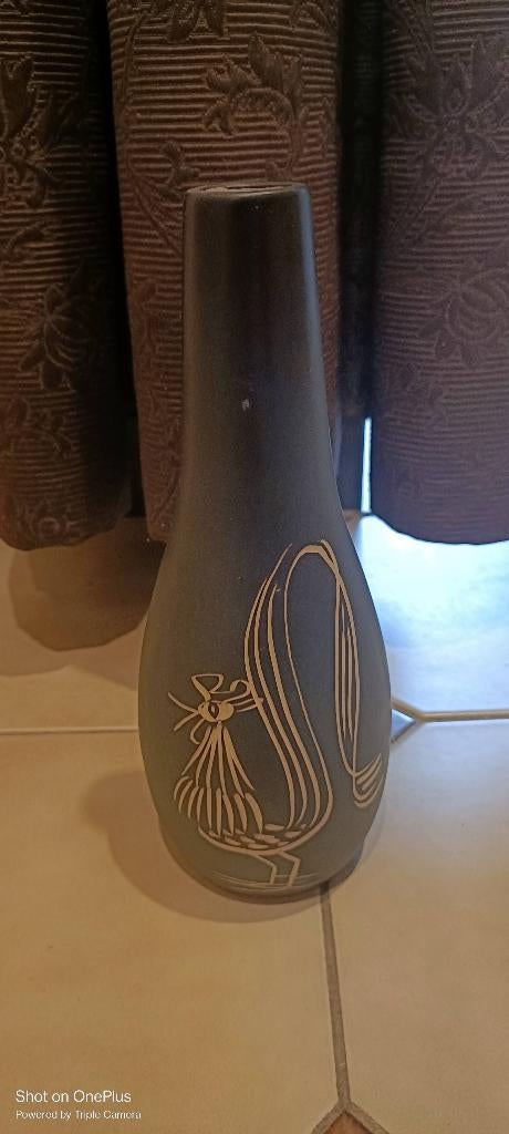 Keramieke mid-century vaas De Kroon, Ophalen