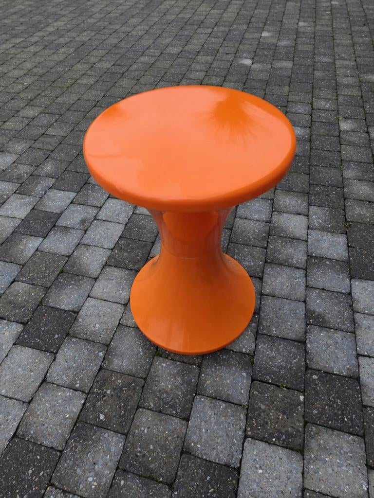 Superbe tabouret Tam-tam Stamp orange années 70, Enlèvement