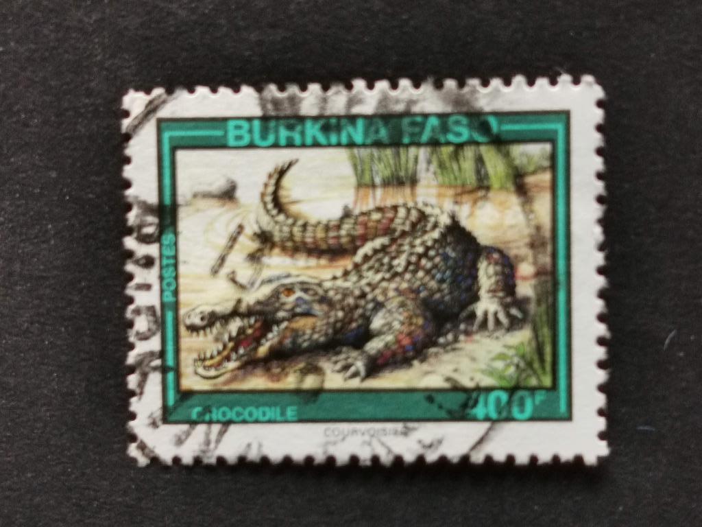 Burkina Faso 1995 - reptielen - Nijlkrokodil, Ophalen of Verzenden, Overige landen, Gestempeld
