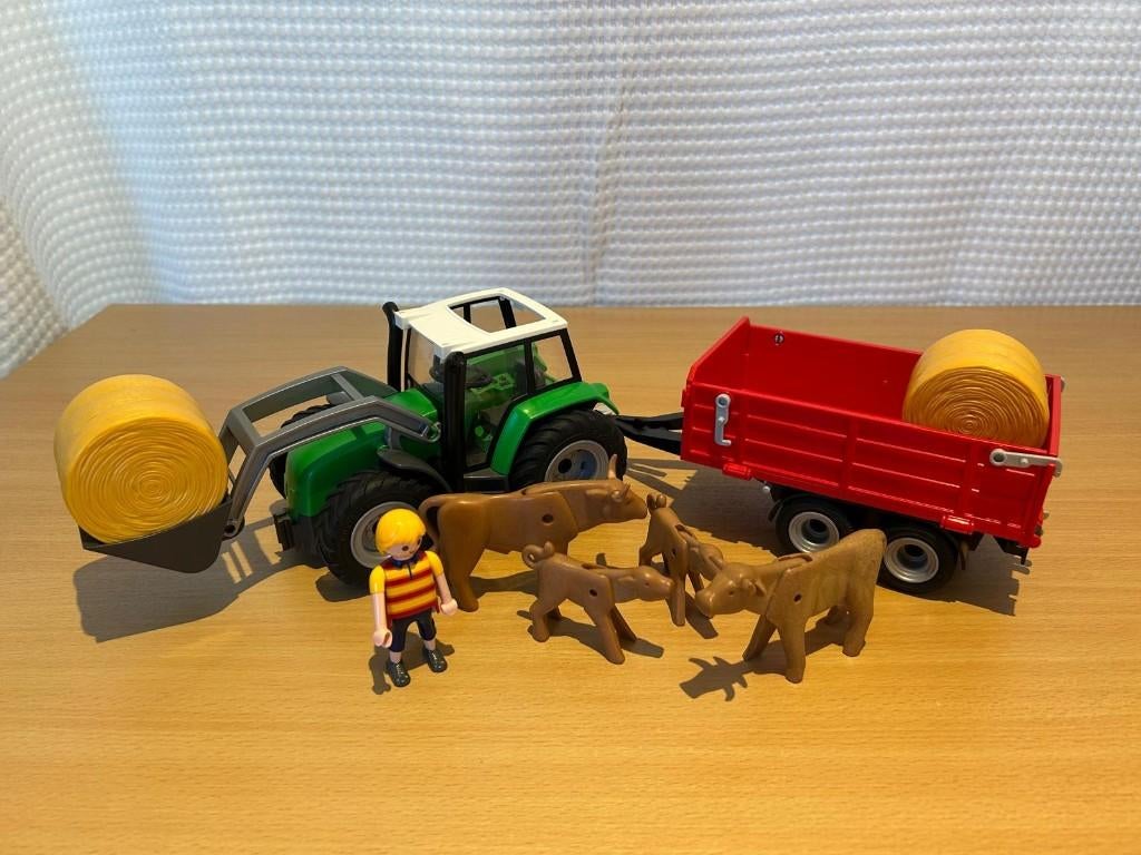 Playmobil Tractor met aanhangwagen 6130, Kinderen en Baby's, Ophalen of Verzenden, Zo goed als nieuw, Complete set