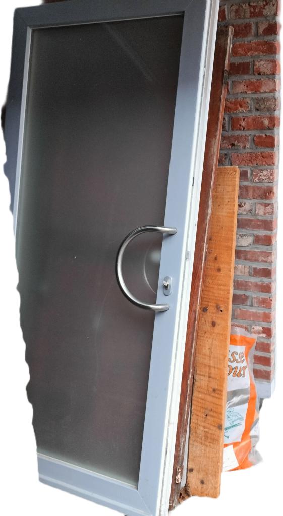 A vendre porte pvc extérieure vitrée grise 1080x2150, Bricolage & Construction, Double vitrage, 160 cm ou plus, Comme neuf, Enlèvement