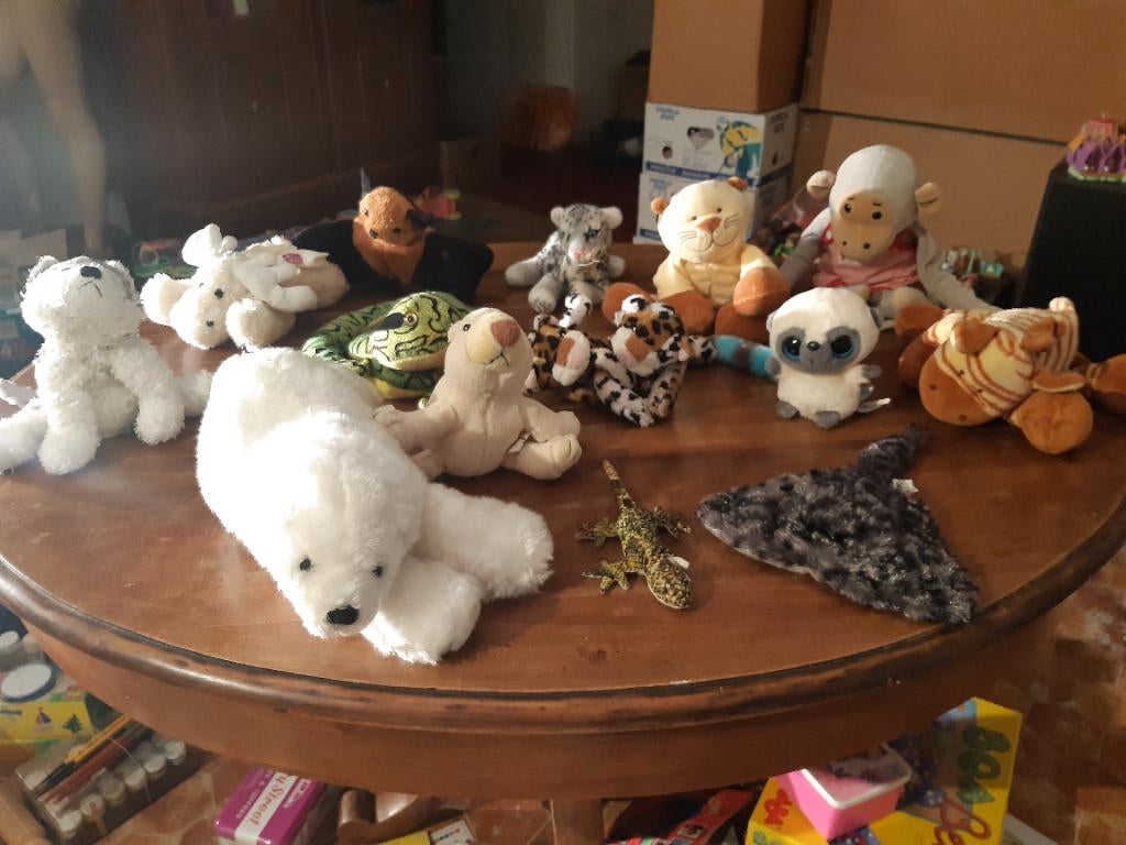 Lot 15 peluches animaux sauvages, Enlèvement, Comme neuf, Autres types