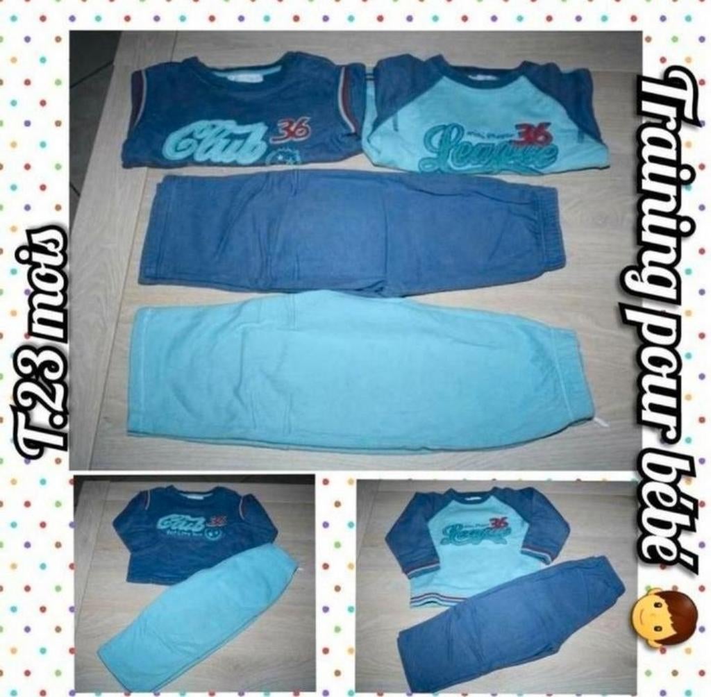 Training pour bébé garçon -lot de 2-bleu-T.23 mois, Enlèvement ou Envoi, Utilisé, Garçon