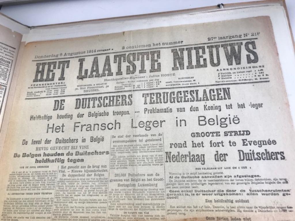 WWI Oorlogskranten augustus 1914 😎🤗💑👌, Boeken, HLN, Ophalen of Verzenden, Zo goed als nieuw, Voor 1940