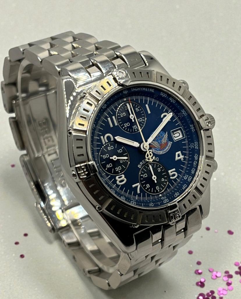 Breitling Chronomat “Blue Impulse” Ltd. (500 stuks) A13353, Bijoux, Sacs & Beauté, Montre-bracelet, Breitling, Enlèvement, Acier
