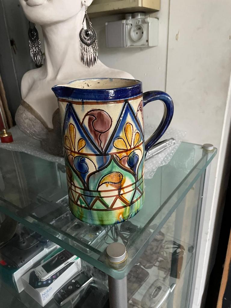 Geëmailleerde keramieken wijnkruik, Ophalen of Verzenden