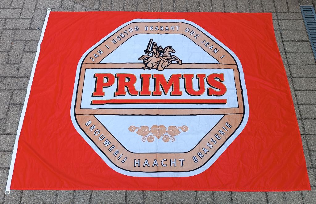 Vlag Primus Haacht Boortmeerbeek Blond Bier Pils, Verzamelen, Biermerken, Ophalen of Verzenden, Zo goed als nieuw, Reclamebord, Plaat of Schild