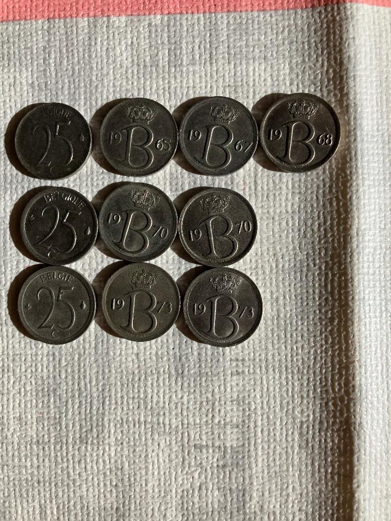 25 cent munt belgie, Postzegels en Munten, Ophalen of Verzenden, Setje