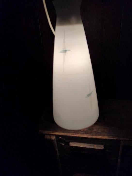 glazen hanglamp 50's, Ophalen of Verzenden, Gebruikt, Glas, Vintage