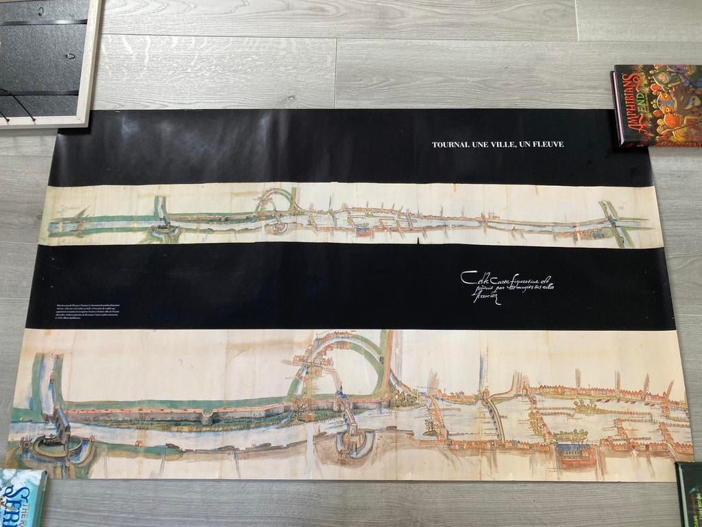 Tournai une ville un fleuve poster, Verzamelen, Gebruikt, Verzenden, Deurposter of groter, Rechthoekig Liggend