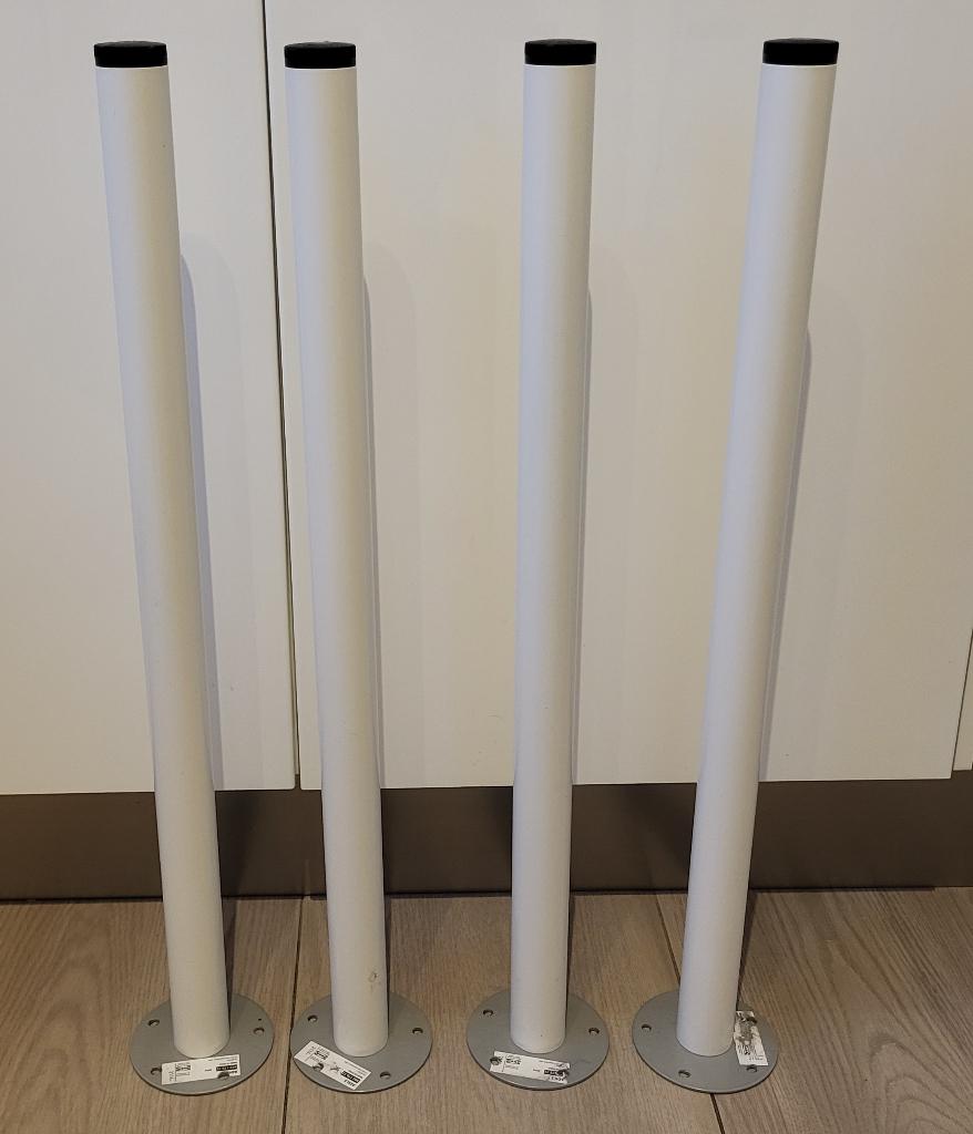 4 pieds métalliques blancs ADILS - Utilisés, Maison & Meubles, Bureaux, Enlèvement, Utilisé