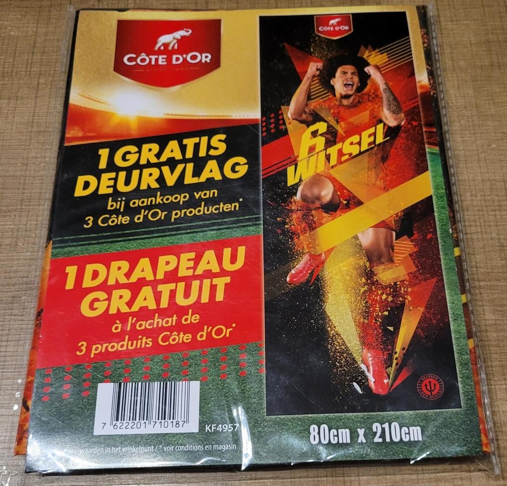 Axel Witsel: grote deurvlag, 80 cm x 210 cm (Côte d'Or), Collections, Enlèvement ou Envoi, Neuf, Autres types