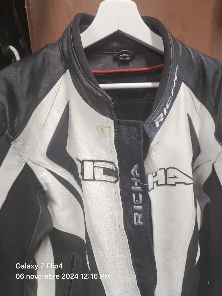 BLOUSON CUIR MOTO RICHA CUIR VÉRITABLE, Motos, Enlèvement