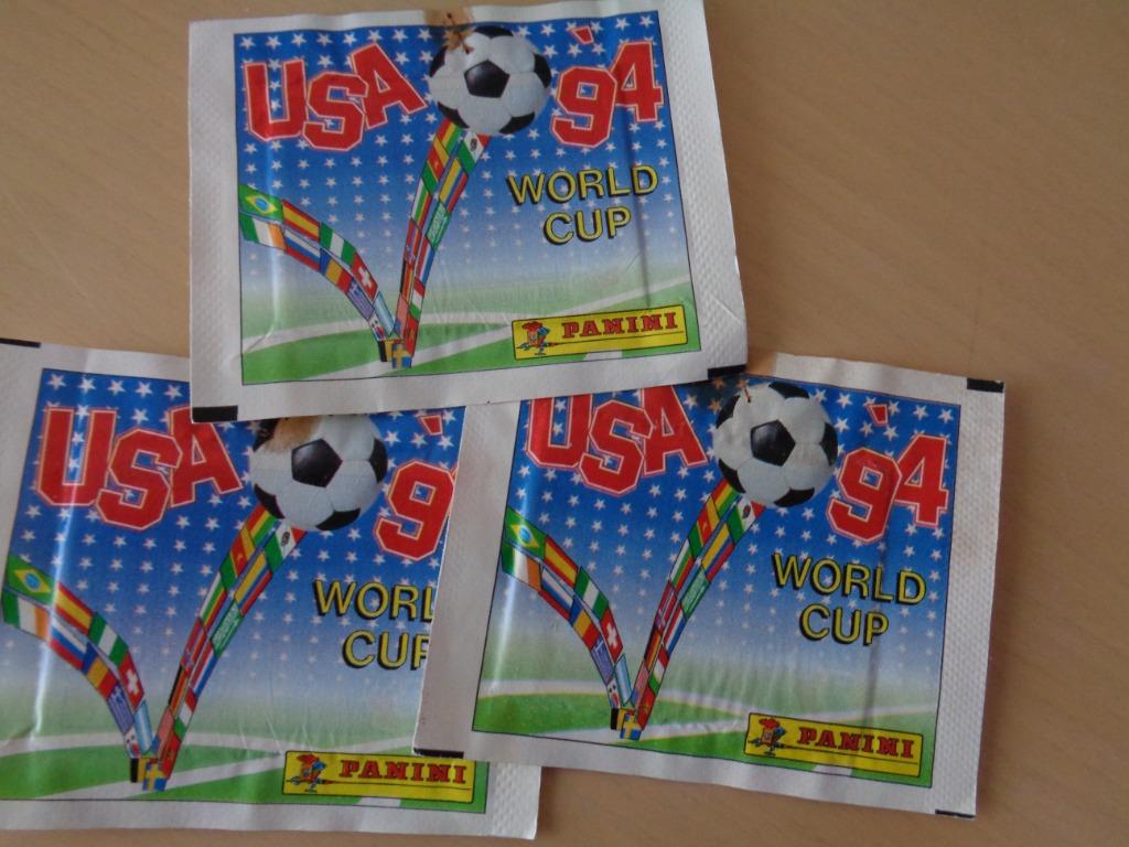 PANINI WORLD CUP USA 94 3 sachets scellés de 1994, Envoi, Neuf
