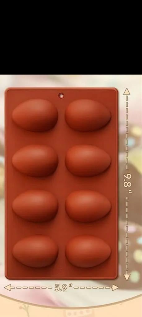 Plat de cuisson en silicone - ovale/en forme d'œuf (8 cav, Enlèvement ou Envoi, Moule