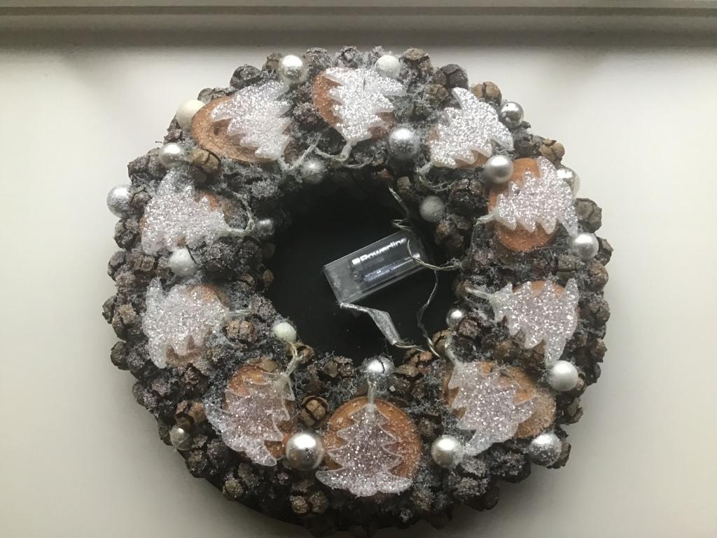 Kerstkrans met verlichting, Diversen, Kerst, Ophalen, Zo goed als nieuw