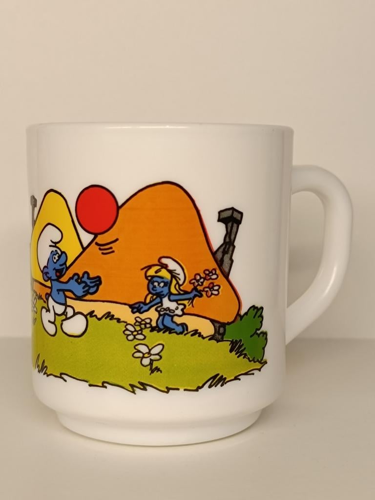 Smurfen Peyo Arcopal 1984 vintage mok, Verzamelen, Smurfen, Ophalen of Verzenden
