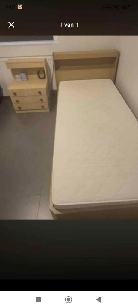1p bed matras nachtkast, Ophalen